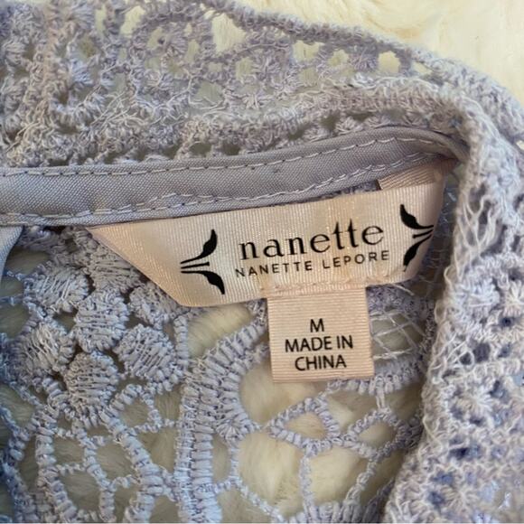 Nanette Lepore Spring Bloom Iris Bliss Floral Lace Sleeveless Blouse Tank Medium - Picture 10 of 15